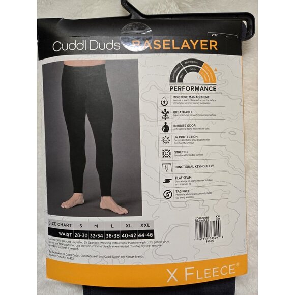 Mens Cuddl Duds Heavyweight X Fleece Performance Base Layer Thermal Pants XXL - Picture 7 of 11